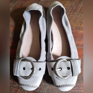 Kennel & Schmenger Gray Suede Buckle Flats Size 6.5 (US 9)